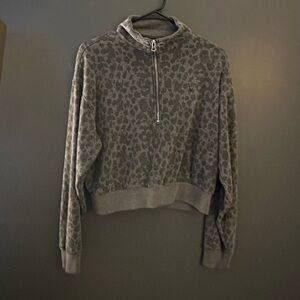 Victoria's Secret Charcoal Leopard Print Sweatshirt